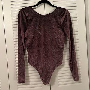 Victoria’s Secret Sport Purple Glitter Bodysuit